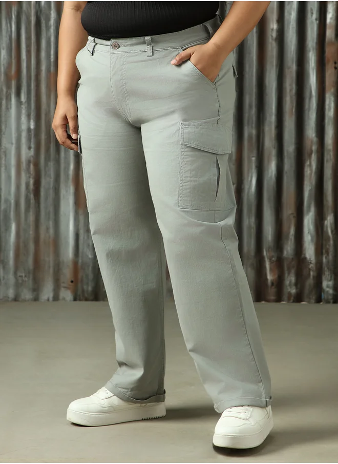 هاي ستار High Star Plus Size High Rise Regular Fit Trousers