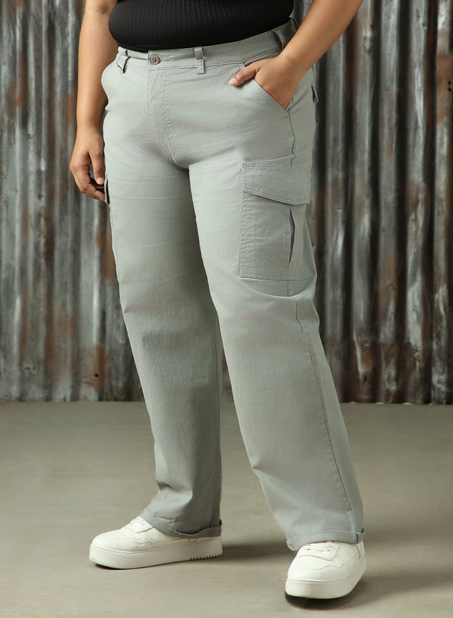 هاي ستار بنطلون هاي ستار بقصة عادية وخصر مرتفع للمقاسات الكبيرة - Image 2