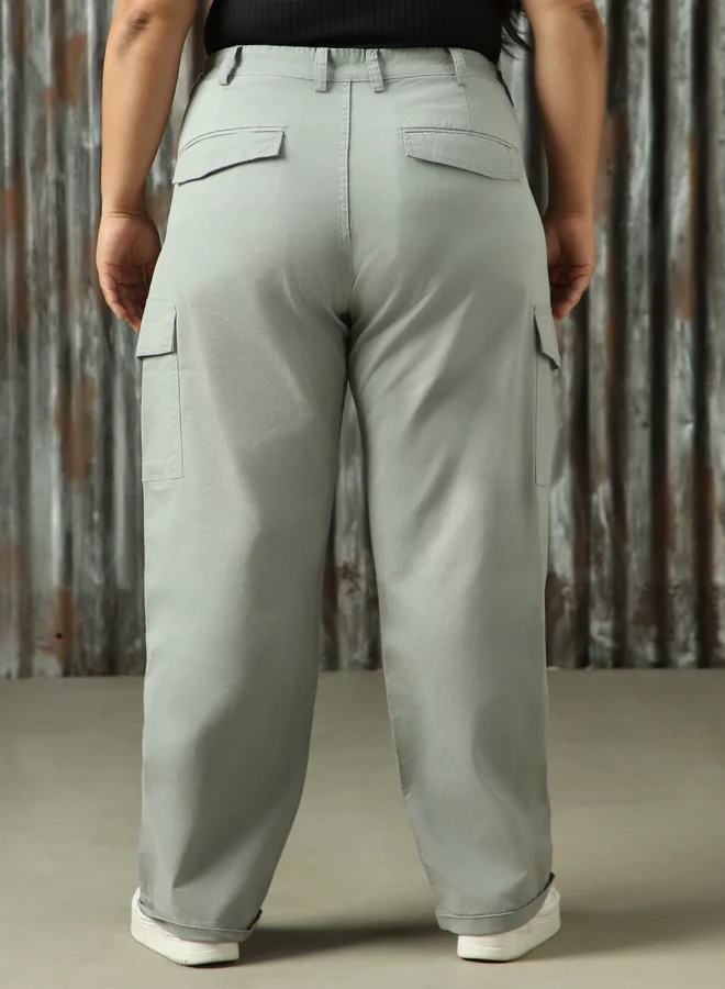 HIGH STAR HIGH STAR Plus Size High Rise Regular Fit Trousers