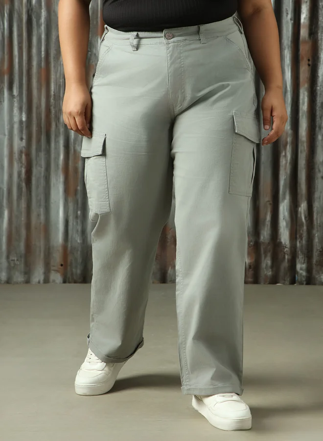 HIGH STAR HIGH STAR Plus Size High Rise Regular Fit Trousers