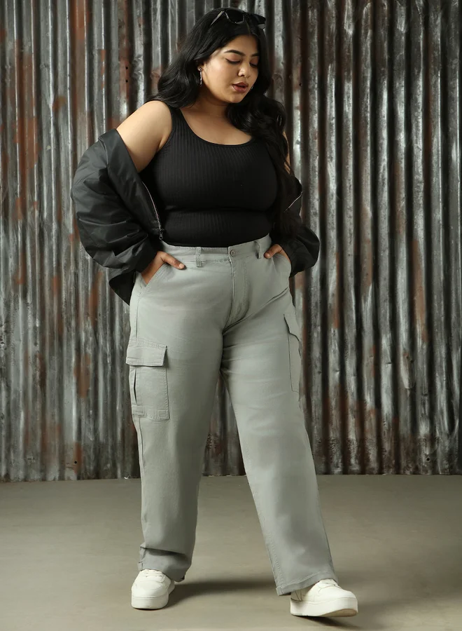 HIGH STAR HIGH STAR Plus Size High Rise Regular Fit Trousers
