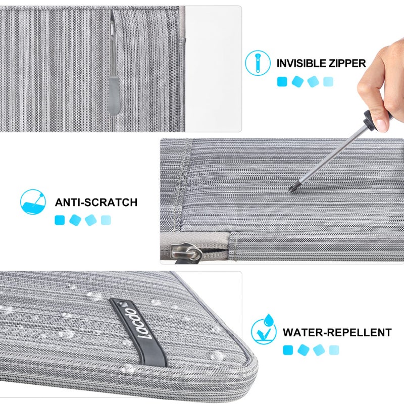 Lacdo iPad Mini 7 Sleeve, iPad Mini Case Bag, Tablet Sleeve Case for iPad Mini 7 (A17 Pro)/6/5/4/3/2, Samsung Galaxy Tab A7 Lite 8.7"/Galaxy Tab A 8.0" Protective Tablet Bag Water Repellent, Dark Gray - Image 5