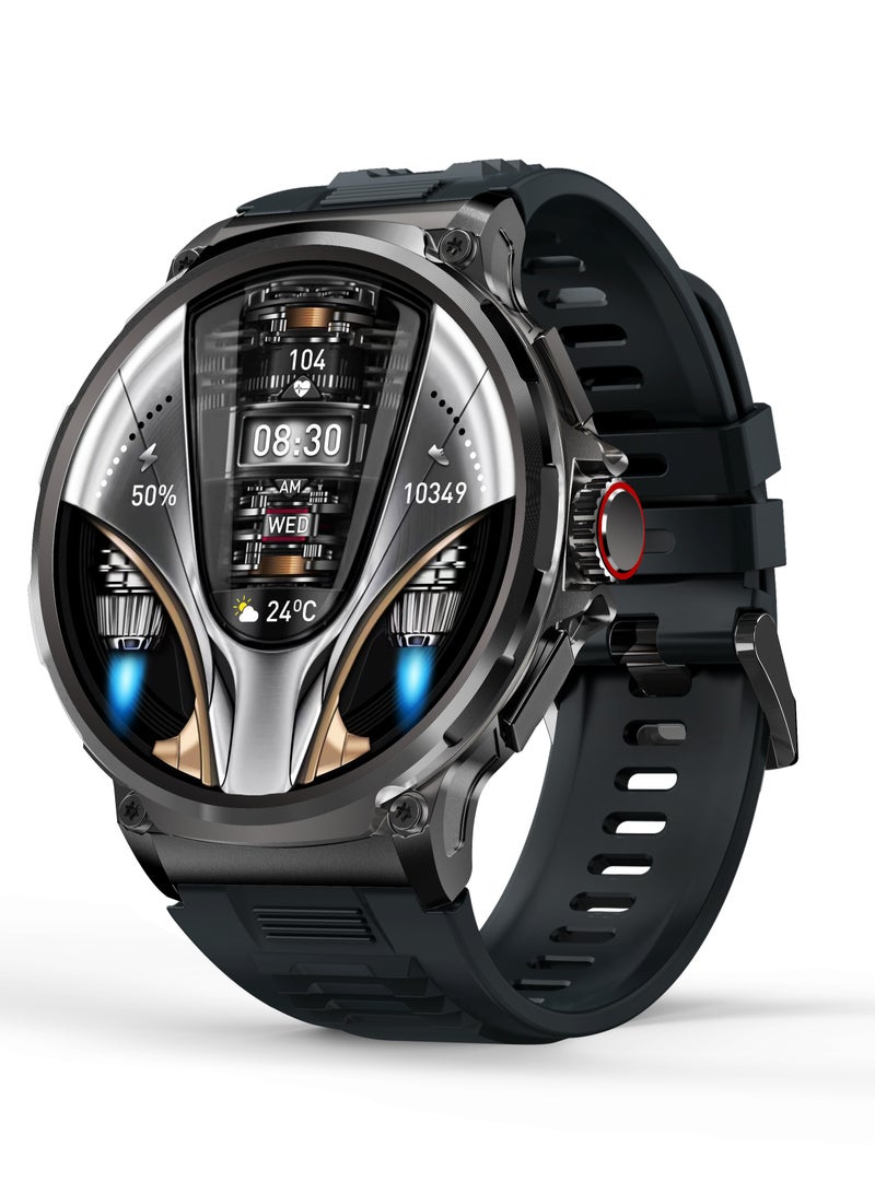 RollsTimi  Smart Watches for Men(Answer/Make Call) , 710mAh Battery, 1.85" Round Big Screen Fitness Tracker with Blood Pressure/Heart Rate Monitor, IP68 Waterproof Fitness Watch for Android/iOS Phones (Black) - Image 1