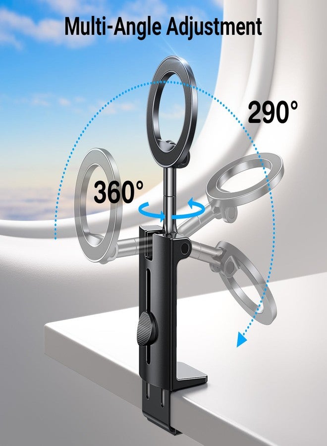 Coolpow for Magsafe Airplane Phone Holder Mount【Strong Magnet】Airplane Travel Essentials Plane Phone Holder Long Flight Essentials,Universal Cell Phone Stand Desk Mounts for iPhone 16 15 Pro Max 14 13 - Image 4