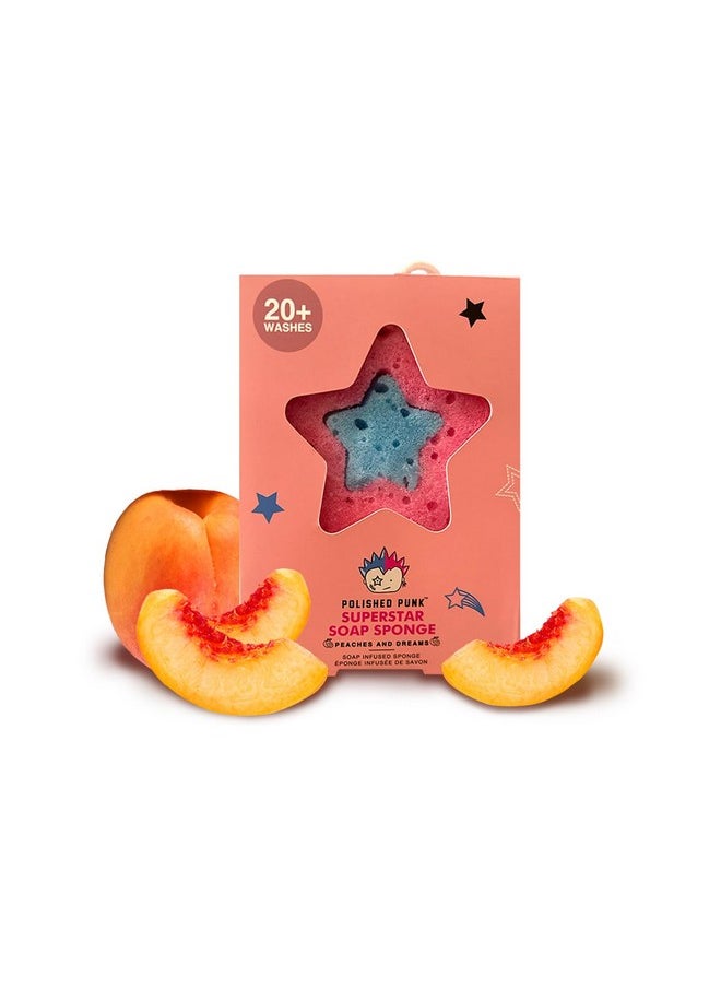 Polished Punk - Allnatural Soapinfused Sponge For Kids And Tweens Gentle On Skin 20+ Uses Peaches And Dreams - Image 1