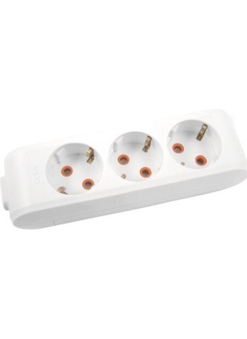 Viko Multi-Let Triple Socket With Grounded Child Protection Terminal-White 