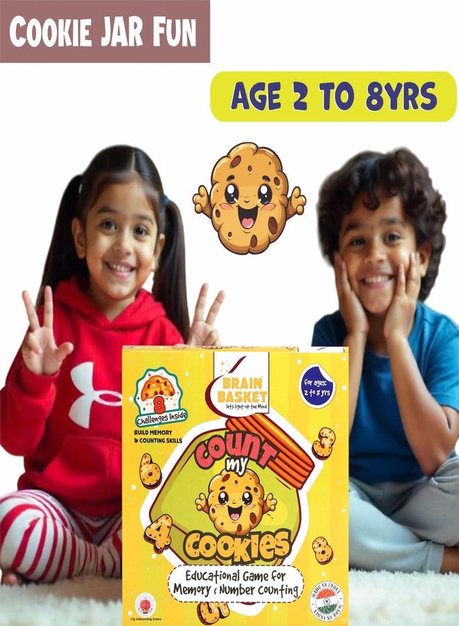 BRAIN BASKET Count My Cookies – Educational Mind & Brain Game for Kids 2-8 Years, Counting Memory Puzzle, Wooden Toy for Early Math Skills| Puzzle & Scrabble Game for Kids - Image 5