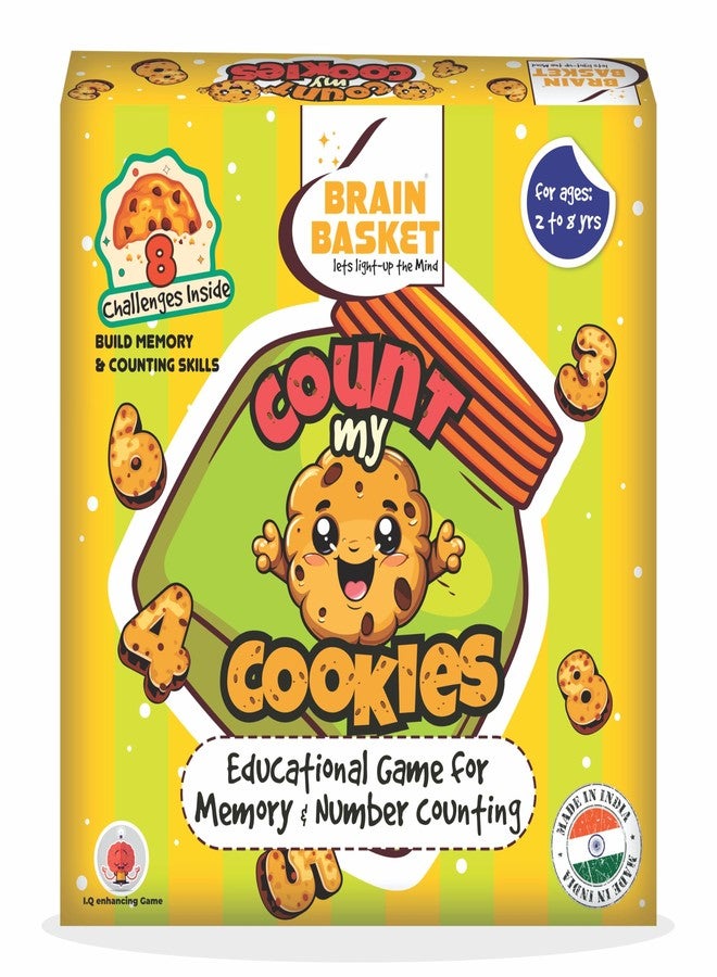BRAIN BASKET Count My Cookies – Educational Mind & Brain Game for Kids 2-8 Years, Counting Memory Puzzle, Wooden Toy for Early Math Skills| Puzzle & Scrabble Game for Kids - Image 2