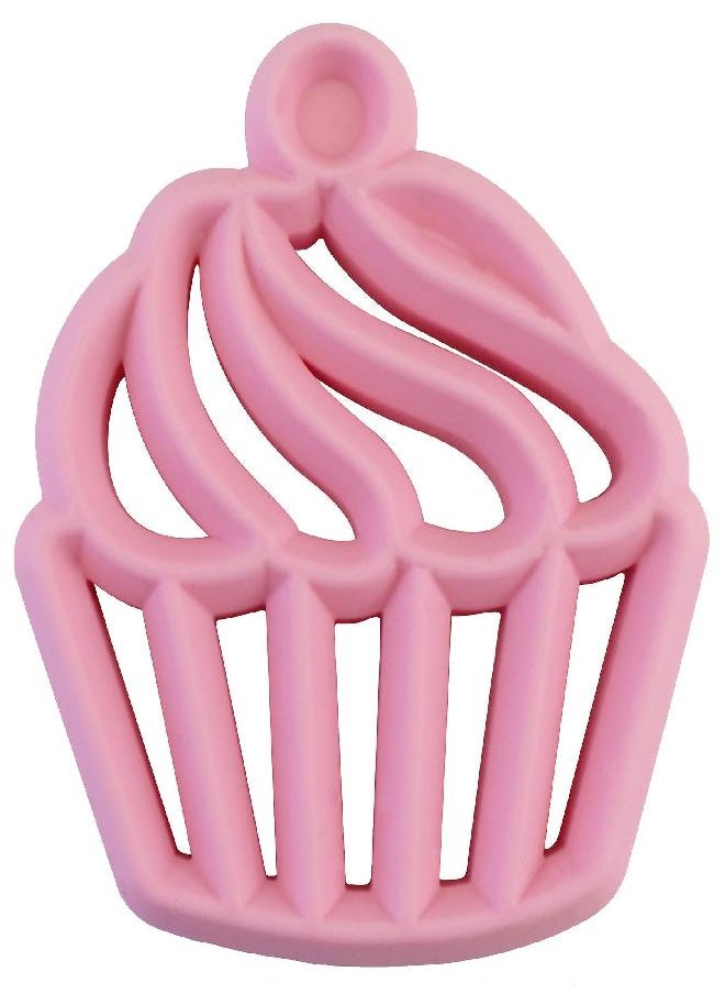 Itzy Ritzy - Itzy Ritzy Silicone Baby Teether - BPA-Free Infant Teether with Easy-to-Hold Design and Textured Back Side to Massage and Soothe Sore, Swollen Gums, Cupcake - Image 1