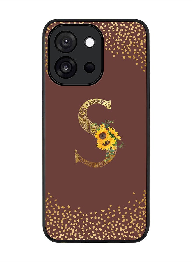Stylizedd For OnePlus 13s / 13T Case,Slim fit Camera Protection, Shockproof Thin Phone cover  - Custom Floral Monogram - S  (Brown ) - Image 1