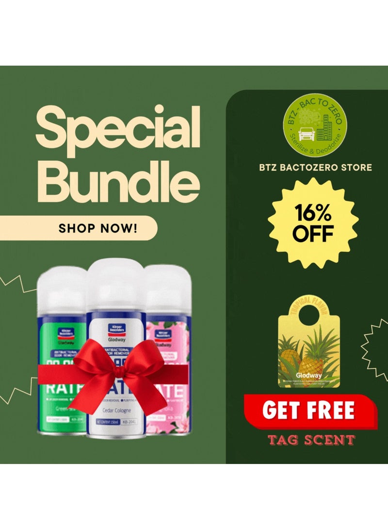 Glodway Air freshener Bundle of Magnolia, Cedar Cologne, Green Tea, Tag scent - Image 1