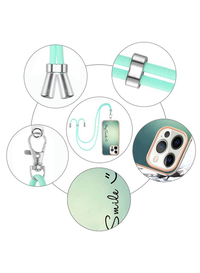 Zaboon Case For iPhone 12 / 12 Pro Electroplating Dual-side IMD Phone Case with Lanyard - Image 4