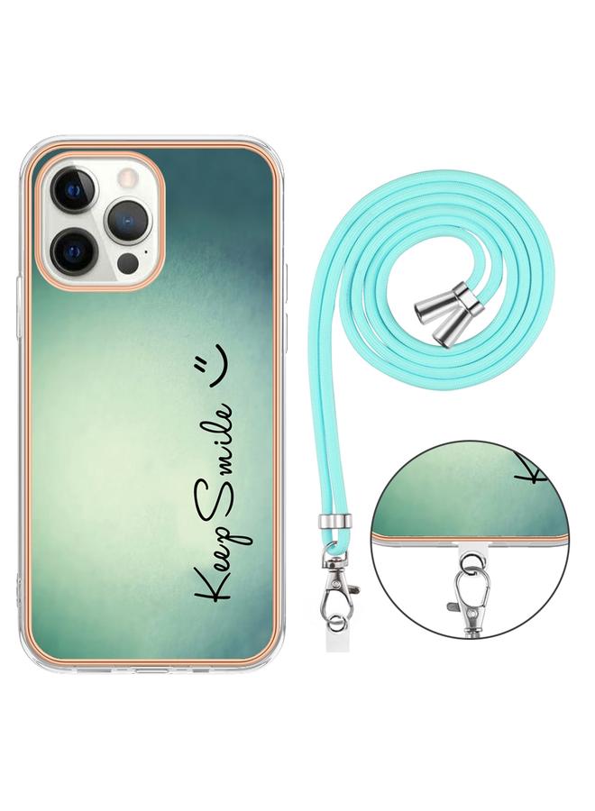 Zaboon Case For iPhone 12 / 12 Pro Electroplating Dual-side IMD Phone Case with Lanyard - Image 3