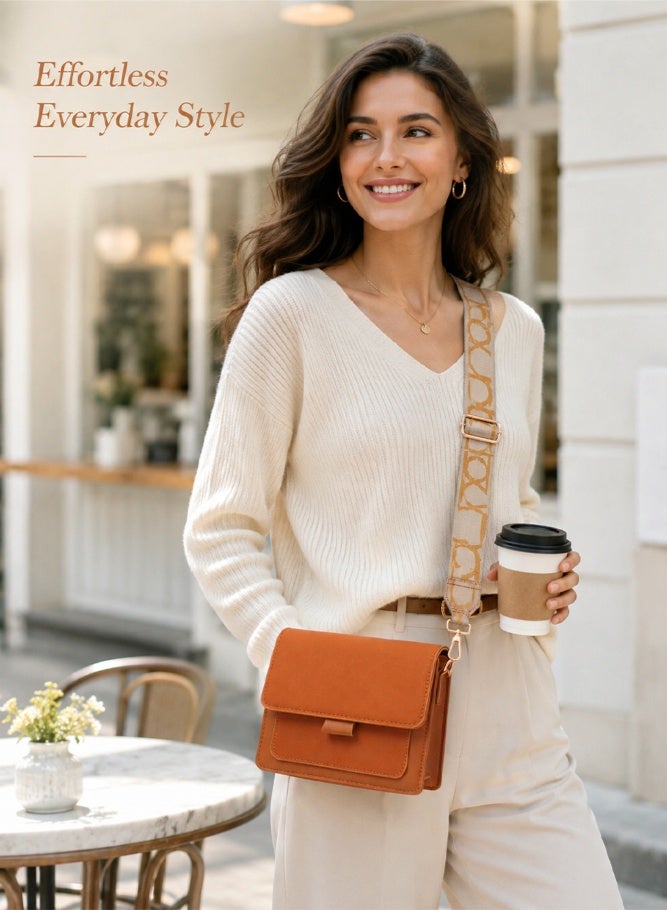 Women's Versatile PU leather Shoulder Bag, Ladies Retro Fashion Crossbody Bag Sling Bag Side Bag Carry Bag, Daily Commuting Handbag Tote Bags Clutch Bag Satchel Bag for Girls/College Students - Image 2