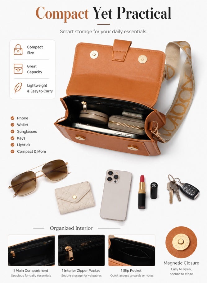 Women's Versatile PU leather Shoulder Bag, Ladies Retro Fashion Crossbody Bag Sling Bag Side Bag Carry Bag, Daily Commuting Handbag Tote Bags Clutch Bag Satchel Bag for Girls/College Students - Image 3