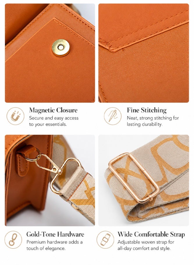 Women's Versatile PU leather Shoulder Bag, Ladies Retro Fashion Crossbody Bag Sling Bag Side Bag Carry Bag, Daily Commuting Handbag Tote Bags Clutch Bag Satchel Bag for Girls/College Students - Image 5