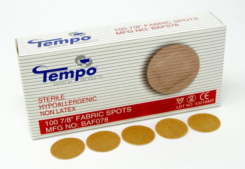 Tempo Adhesive Fabric Spot Bandage 78 Sterile Non Latex Hypoallergenic 100 EABX  60 BXCS BAF078