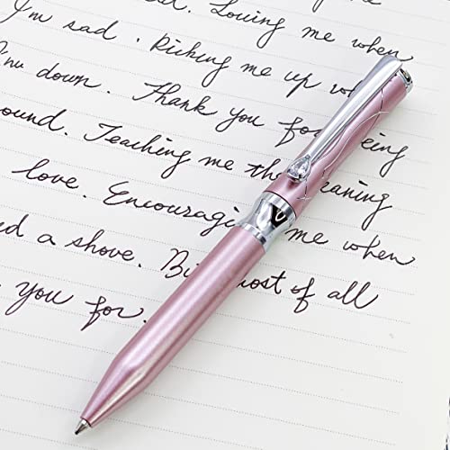 LACHIEVA LUX Nice Elegant Crystal Executive Metal Ballpoint Pen with German-made Refills, Luxury High end Writing Instruments for women-pink - Image 5