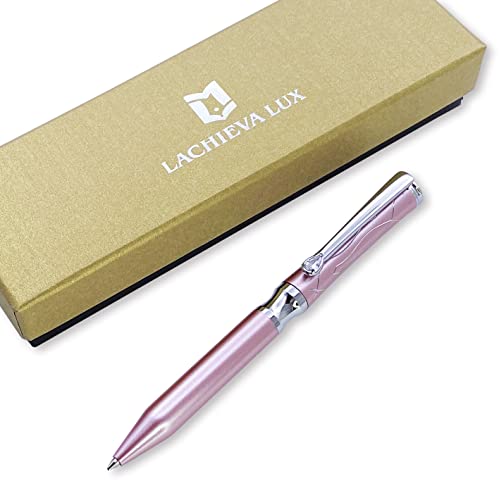 LACHIEVA LUX Nice Elegant Crystal Executive Metal Ballpoint Pen with German-made Refills, Luxury High end Writing Instruments for women-pink - Image 3