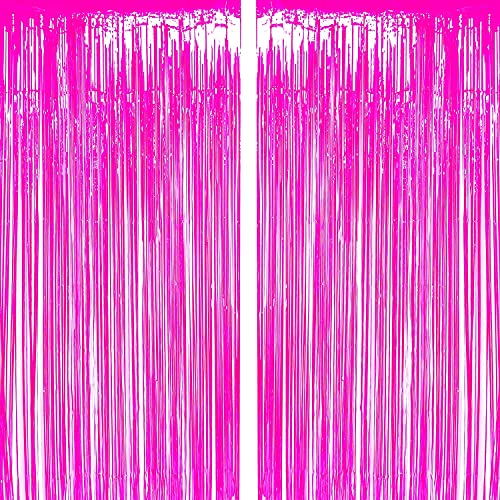 3A Featuretail Pink Foil Curtain Pack of 2 for Birthday, Anniversary, Wedding and Bachelorette Decoration (2) - Image 1