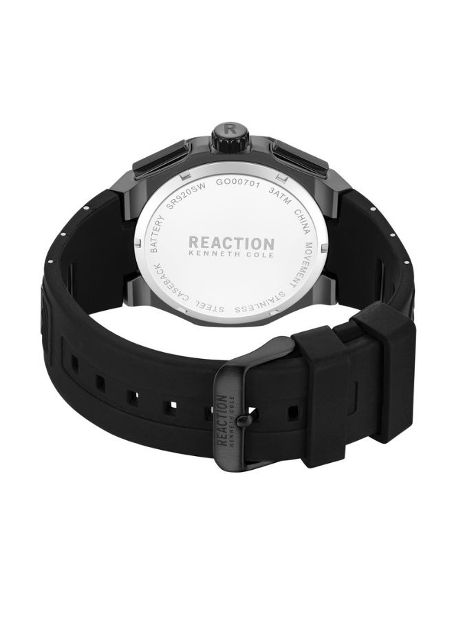 Kenneth Cole Reaction Men's Chronograph Black Dial With Silicone Strap Watch - 45mm - Image 2