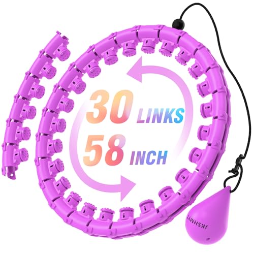 JKSHMYT Weighted Hula Circle Hoops for Adults Weight Loss, Infinity Fit Hoop Plus Size, 30 Detachable Links, Exercise Hoop for Women and Beginners (Purple) - Image 1