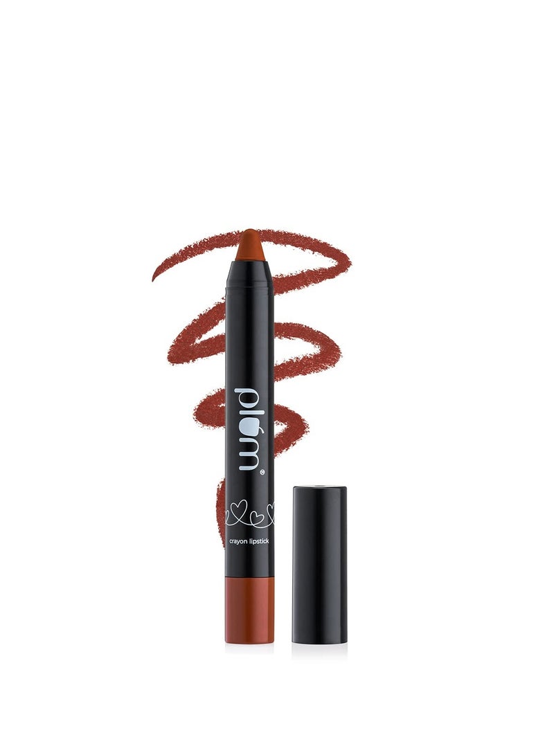 Plum Lipstick Ceramides   Hyaluronic Acid   Airbrushed Finish  Long Lasting  100% Vegan and Cruelty Free    She's All Tan  123  Brown - Image 1