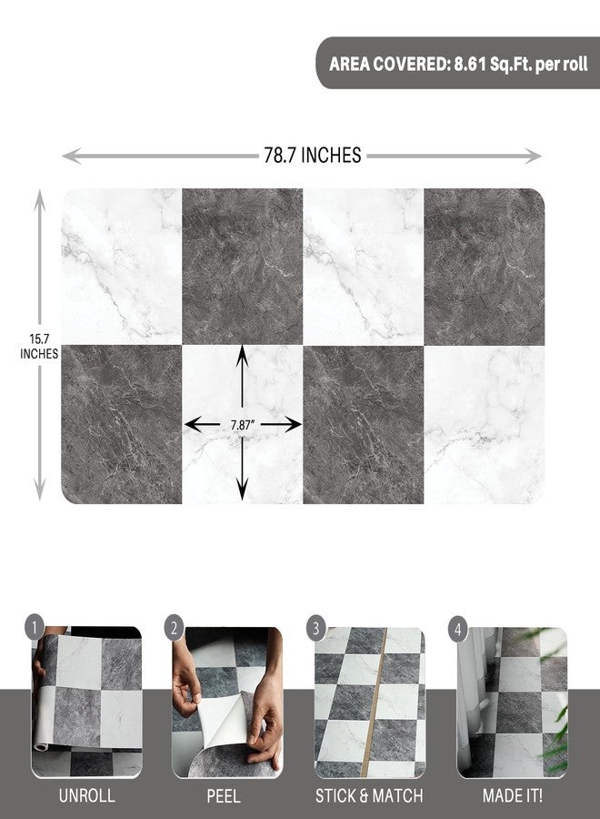 auxua Peel and Stick Floor Tile Roll Marble Pattern Continuous Vinyl Roll 40cm x 2m Covers 8.6m2 (Small), Effortless Alignment, Seamless Design for Room - Image 5