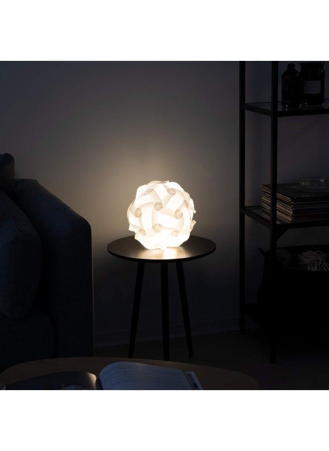 kwmobile kwmobile DIY Puzzle Lampshade – Ceiling Light Pendant Light Shade Parts – Jigsaw Puzzle Lamp Min. 15 Designs Diameter Approx. 20 cm – Size S in White  - Image 4