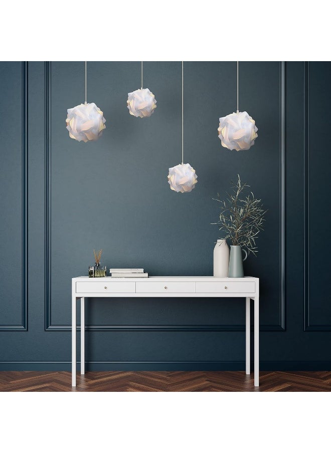 kwmobile - kwmobile DIY Puzzle Lampshade – Ceiling Light Pendant Light Shade Parts – Jigsaw Puzzle Lamp Min. 15 Designs Diameter Approx. 20 cm – Size S in White - Image 1