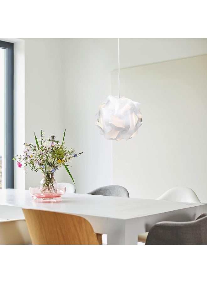 kwmobile kwmobile DIY Puzzle Lampshade – Ceiling Light Pendant Light Shade Parts – Jigsaw Puzzle Lamp Min. 15 Designs Diameter Approx. 20 cm – Size S in White  - Image 3