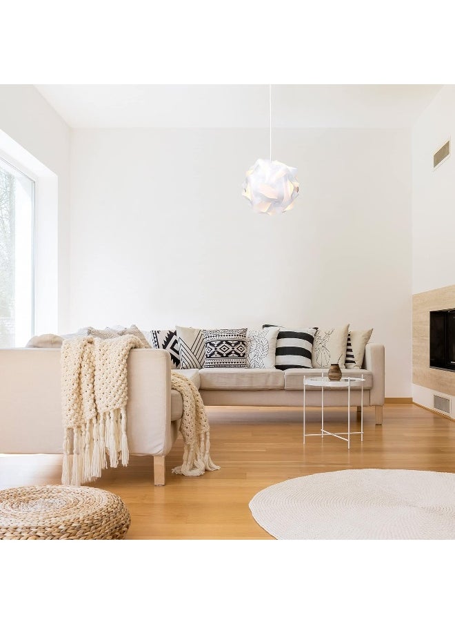 kwmobile kwmobile DIY Puzzle Lampshade – Ceiling Light Pendant Light Shade Parts – Jigsaw Puzzle Lamp Min. 15 Designs Diameter Approx. 20 cm – Size S in White  - Image 2