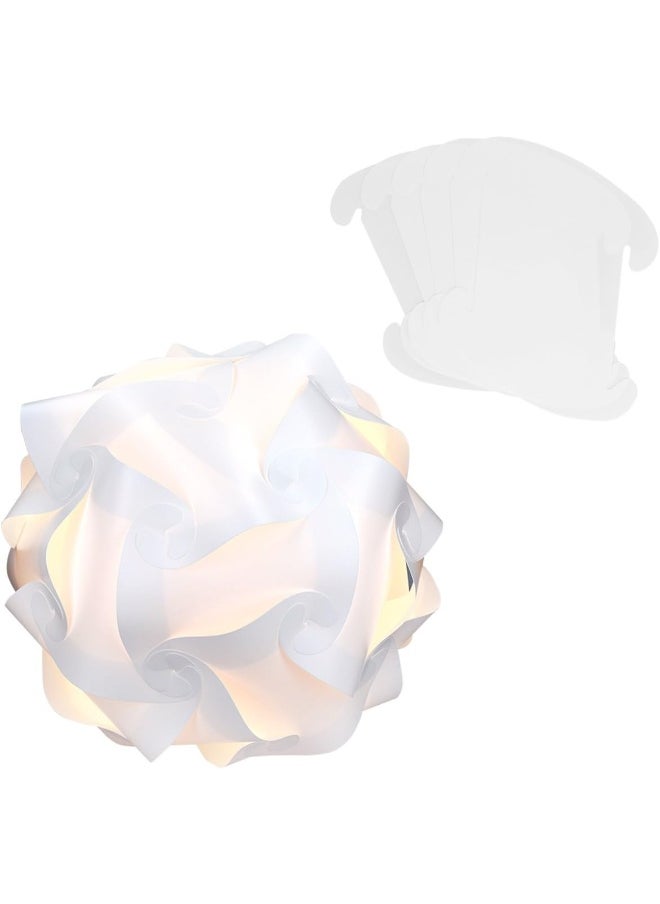 kwmobile - kwmobile DIY Puzzle Lampshade – Ceiling Light Pendant Light Shade Parts – Jigsaw Puzzle Lamp Min. 15 Designs Diameter Approx. 20 cm – Size S in White - Image 1