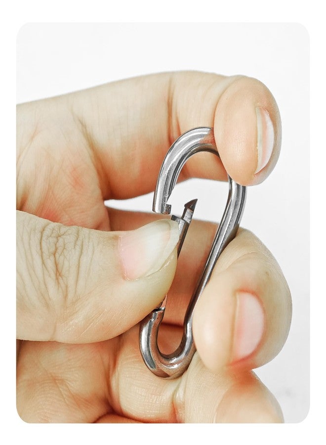 PDETVEO 12PCS M4 Spring Snap Hooks, 1.61 Inch 304 Stainless Steel Quick Link Carabiners, Secure Locking Clips for Outdoor Activities, Hammock Setup, Dog Leash & Keychain Connection - Image 3