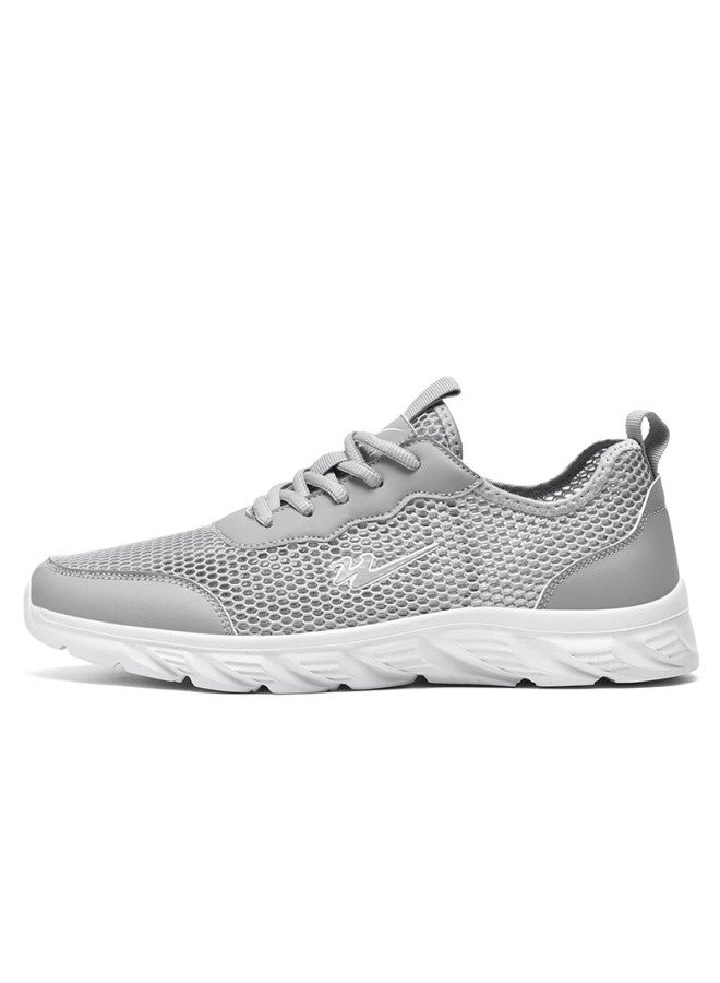 Double Star Eight Special Running Shoes Men's Summer Mesh Breathable Shoes Men's Hollowed-out All-match Work Sports Shoes Gray Size 43 - Image 1