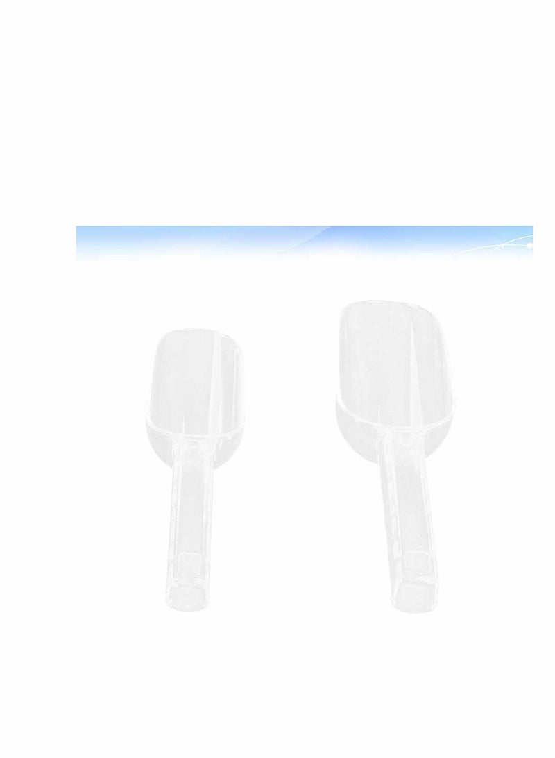 KASTWAVE Clear Shovel Scoop, 2 Pack Ice Scoop Food Serving Clear Shovel Scoop Multifunctional Sweets Spoon Scoop for Kitchen Wedding Party (Small, Large) - Image 1