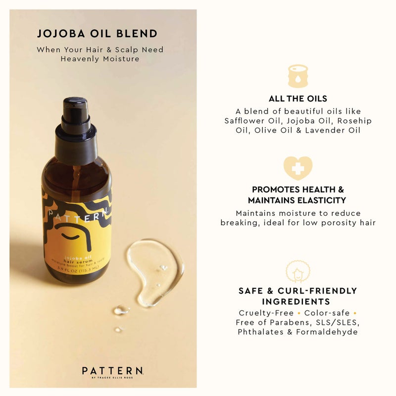 PATTERN Beauty by Tracee Ellis Ross Jojoba Hair Serum, 3.9 Fl Oz, Safflower, Jojoba, Rosehip, Olive & Lavender Oils, Lightweight Moisture Boost for Hair and Scalp - Image 2