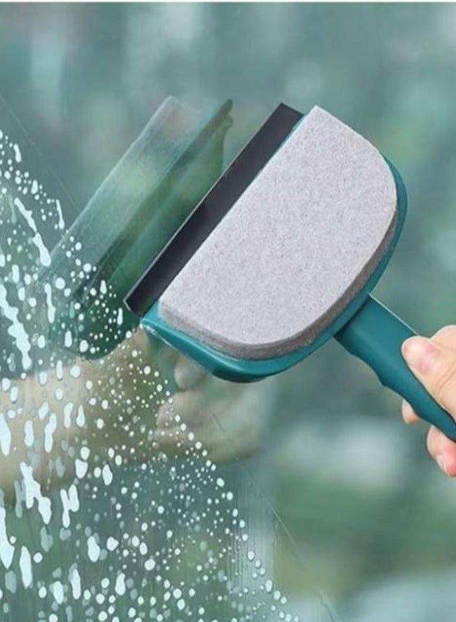 Executive LLC Professional Window Cleaner 2-in-1 Cleaning Tool for Shower Bathroom Mirror Glass Cleaning Tiles (Green) - Image 1