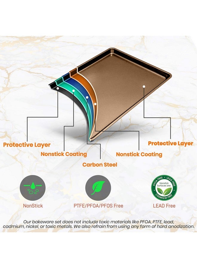 NutriChef 2-Piece Nonstick XL Cookie Sheets for Baking - 22" x 16" Extra Large Carbon Steel Oven Baking Trays - Non Stick Coating, Stackable Baking Pans, NCLGBP28 - Image 3
