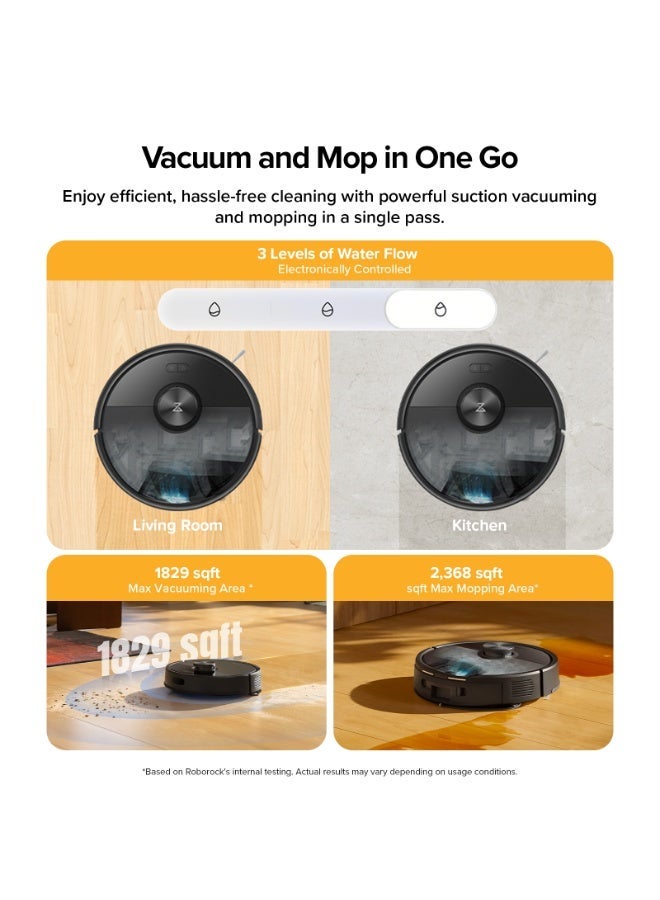 roborock Q7 Pro Max+ Robot Vacuum and Mop Up to 7-9 Weeks Self-Empty 13000Pa Suction Dual Anti-Tangle System for Pet Hair & Carpet PreciSense LiDAR Navigation App Control Black - Image 4