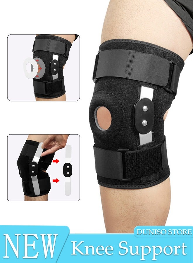 DUNISO Knee Pad Knee Brace with Side Stabilizers and Patella Gel Pads Adjustable Compression Knee Support Braces for Knee Pain Meniscus Tear ACL MCL Arthritis Joint Pain Relief Injury Recovery - Image 1