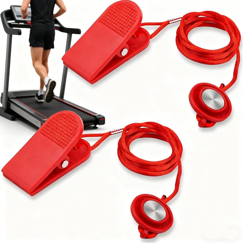 Larlansz 2pcs Universal Treadmill Magnet Safety Key Replacement Switch Round with Clip for Most Treadmills Running Machines - Image 1