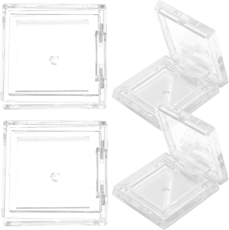 4pcs Square Eyeshadow Pans Refillable Transparent Makeup Cases for Women Durable Blush Lip Balm Storage Lightweight Travel-friendly Makeup Lovers - Image 1