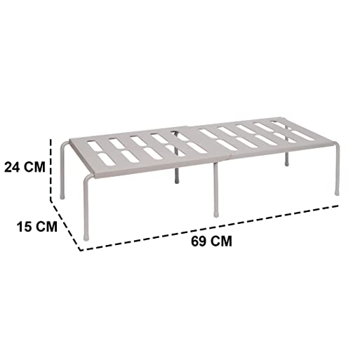 Klaxon Arlo Foldable Storage Organizer Stand | Multipurpose Bathroom & Kitchen Organizer Rack (Grey) - Image 2