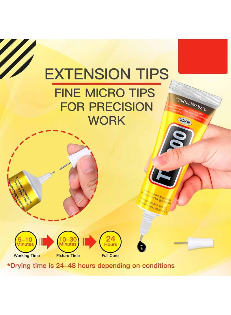 2pcs T-7000 Black Adhesive Glue, All-Purpose Glue 110ml, High-Performance Waterproof Adhesive for Precision Repairs, Super Strong Instant Glue Gel Perfect for Phone, Electronics, Jewelry, and Crafts - Image 2
