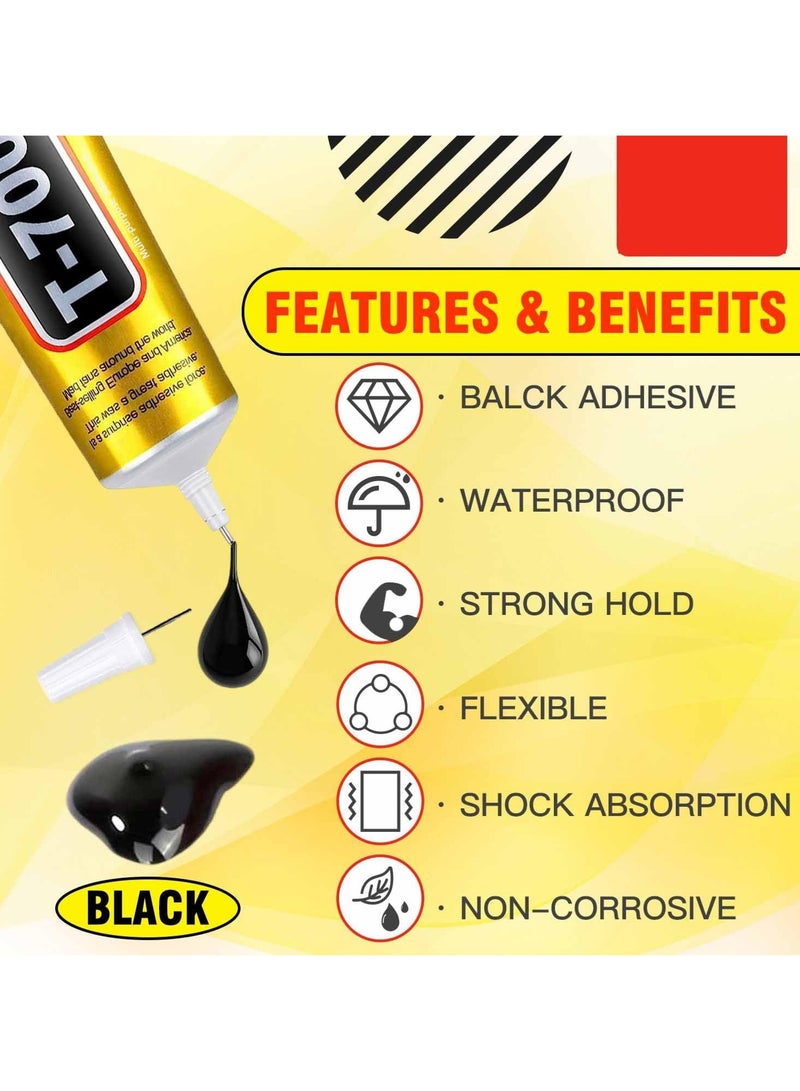 2pcs T-7000 Black Adhesive Glue, All-Purpose Glue 110ml, High-Performance Waterproof Adhesive for Precision Repairs, Super Strong Instant Glue Gel Perfect for Phone, Electronics, Jewelry, and Crafts - Image 3