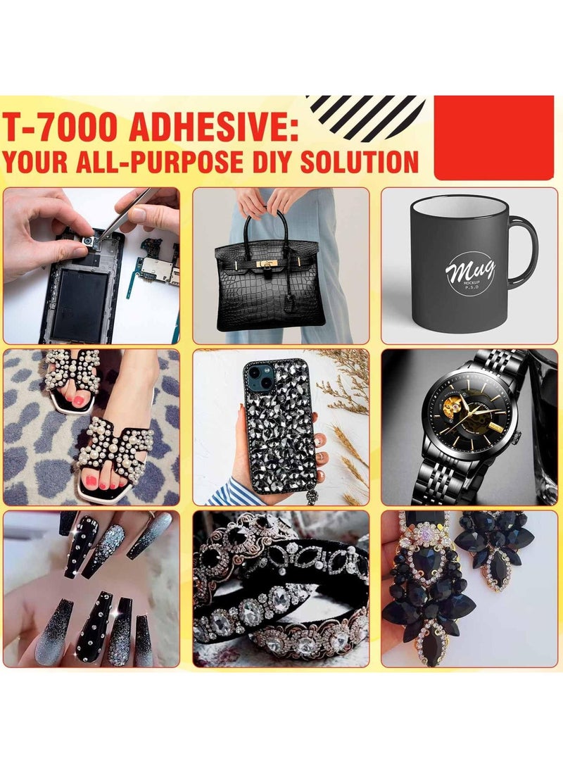 2pcs T-7000 Black Adhesive Glue, All-Purpose Glue 110ml, High-Performance Waterproof Adhesive for Precision Repairs, Super Strong Instant Glue Gel Perfect for Phone, Electronics, Jewelry, and Crafts - Image 4
