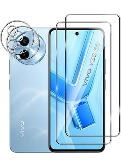Screen Protector Compatible With Vivo Y38 5G, 2 Pack Tempered Glass Protector Plus 2 Pack Camera Lens Protector, Easy To Install, Anti Scratch, 9H Hardness Tempered Glass