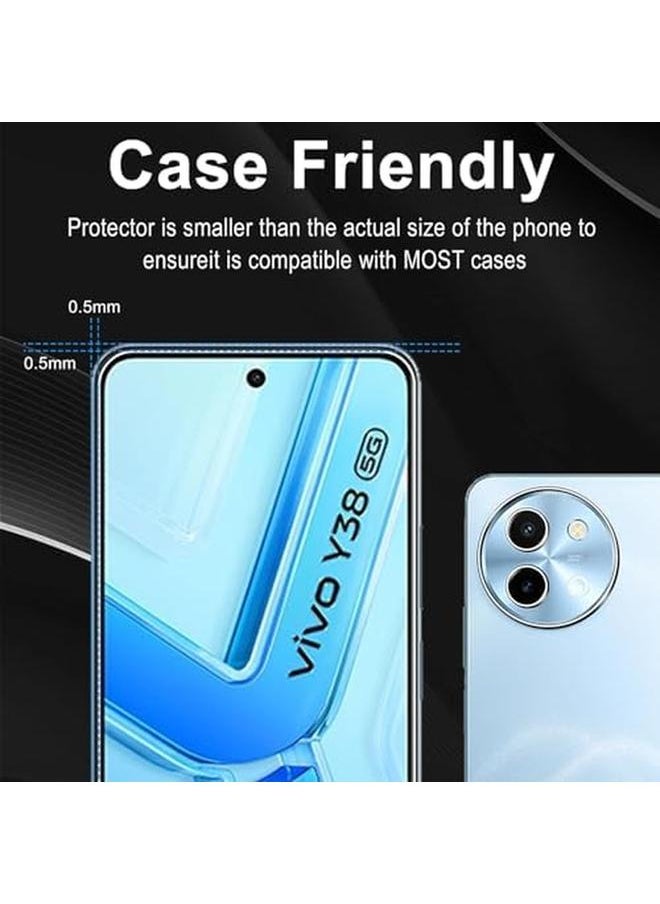 erorex - Screen Protector Compatible With Vivo Y38 5G, 2 Pack Tempered Glass Protector Plus 2 Pack Camera Lens Protector, Easy To Install, Anti Scratch, 9H Hardness Tempered Glass - Image 1
