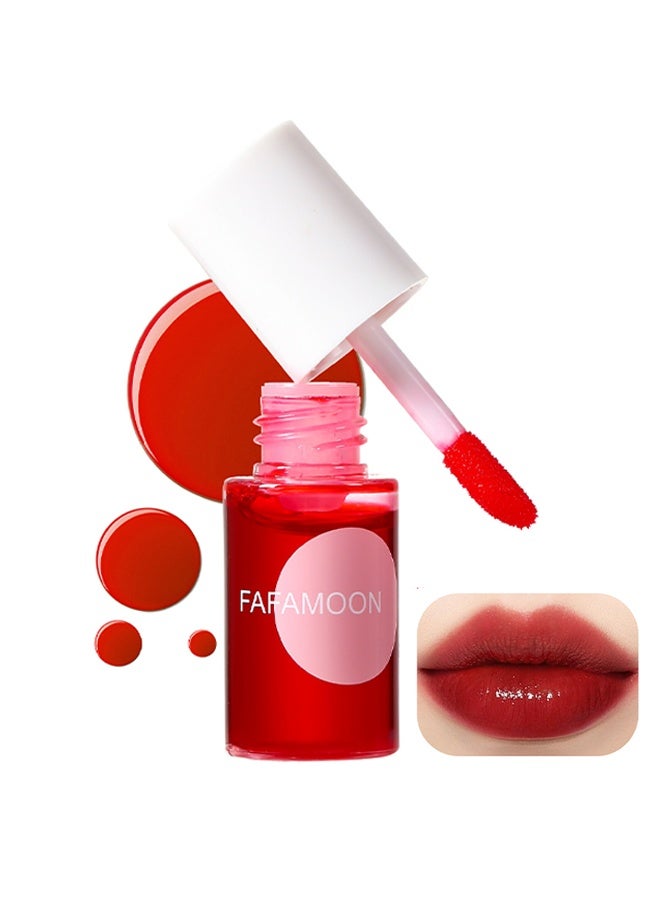 فافمون طقم بقع صبغة الشفاه ، صبغة ماء سائلة صغيرة ، ملمع شفاه كوري مرطب طبيعي ، مقاوم للماء يدوم طويلا ، صبغة شفاه وخد متعددة الاستخدامات # 02 فراولة - Image 1